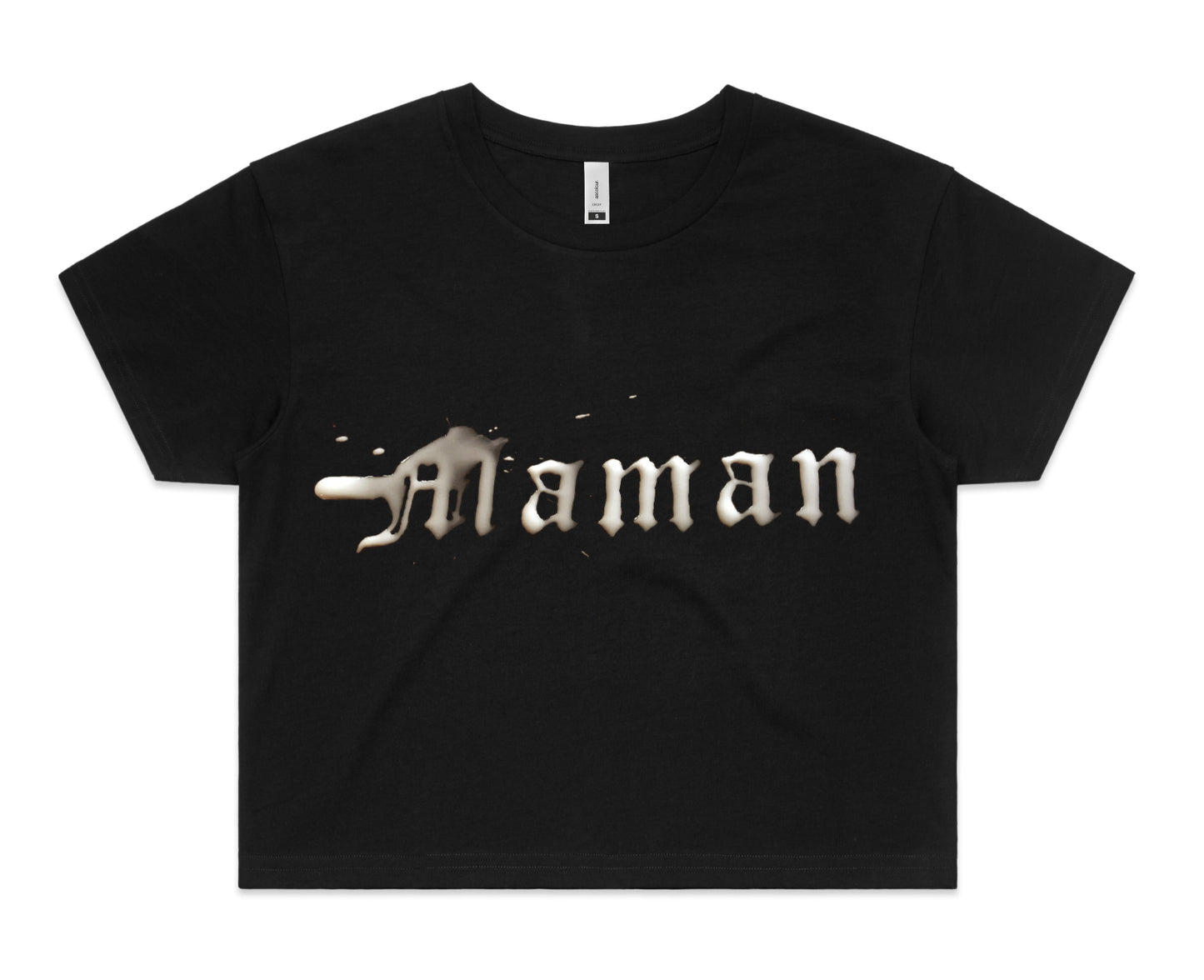 Maman Cropped Shirt in Black